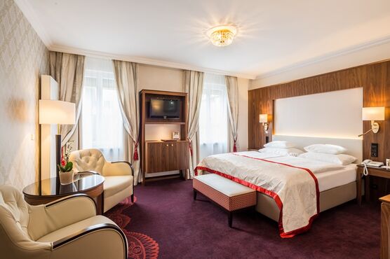 Foto des Bettes im Doppelzimmer Superior im Hotel Stefanie in Wien