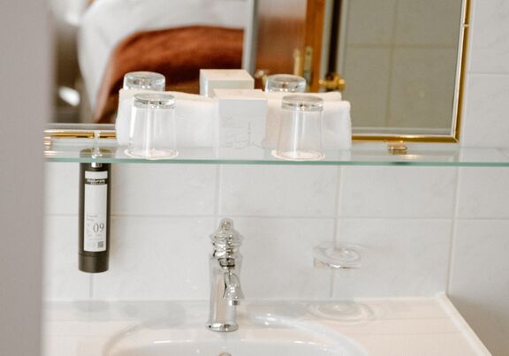 Badezimmerdetail im Hotel Stefanie Wien
